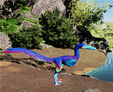 Austroraptor Dreifarbfluch – rot-grün-blauer Pattern-4-Skin