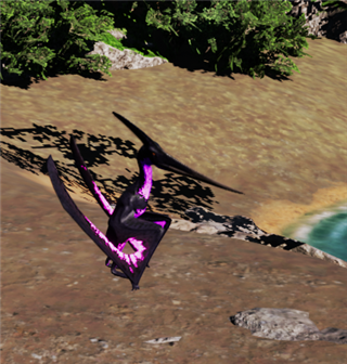 Pteranodon Neonfinsternis – schwarzer Pattern-3-Skin mit leuchtend neonlila Zeichnung